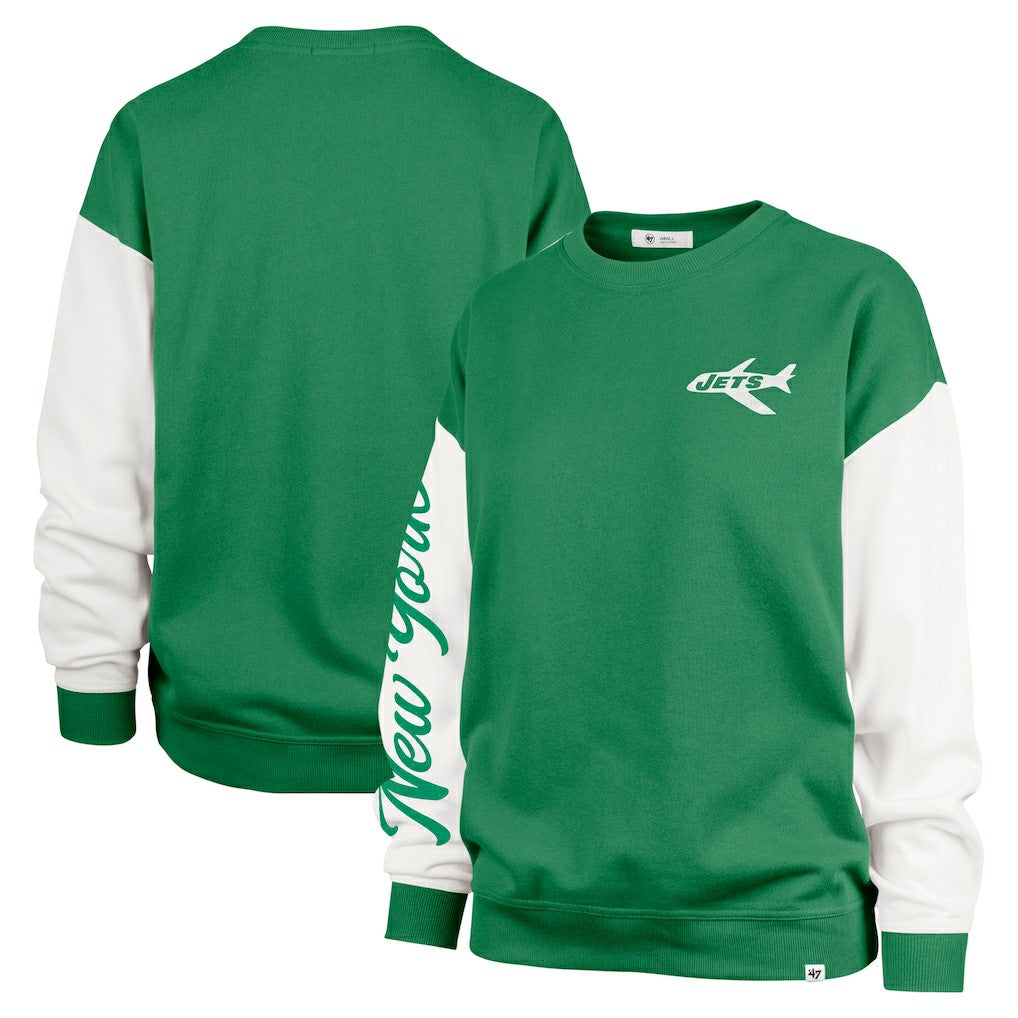 New York Jets 47 brand '47 Women's Double Header Rise Andie Pullover Sweatshirt