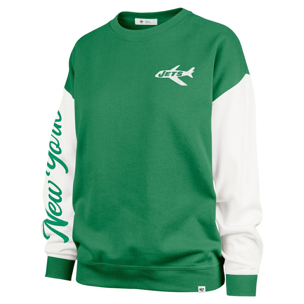 New York Jets 47 brand '47 Women's Double Header Rise Andie Pullover Sweatshirt