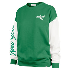 New York Jets 47 brand '47 Women's Double Header Rise Andie Pullover Sweatshirt