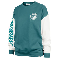 Miami Dolphins 47 brand '47 Women's Double Header Rise Andie Pullover Sweatshirt