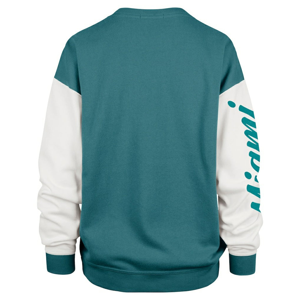 Miami Dolphins 47 brand '47 Women's Double Header Rise Andie Pullover Sweatshirt