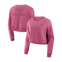 Kansas City Chiefs Fanatics Women's Studio Tri-Blend Cropped Pullover Sweatshirt