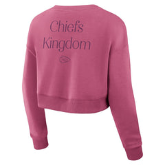 Kansas City Chiefs Fanatics Women's Studio Tri-Blend Cropped Pullover Sweatshirt