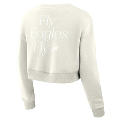 Philadelphia Eagles Fanatics Women's Studio Tri-Blend Cropped Pullover Sweatshirt