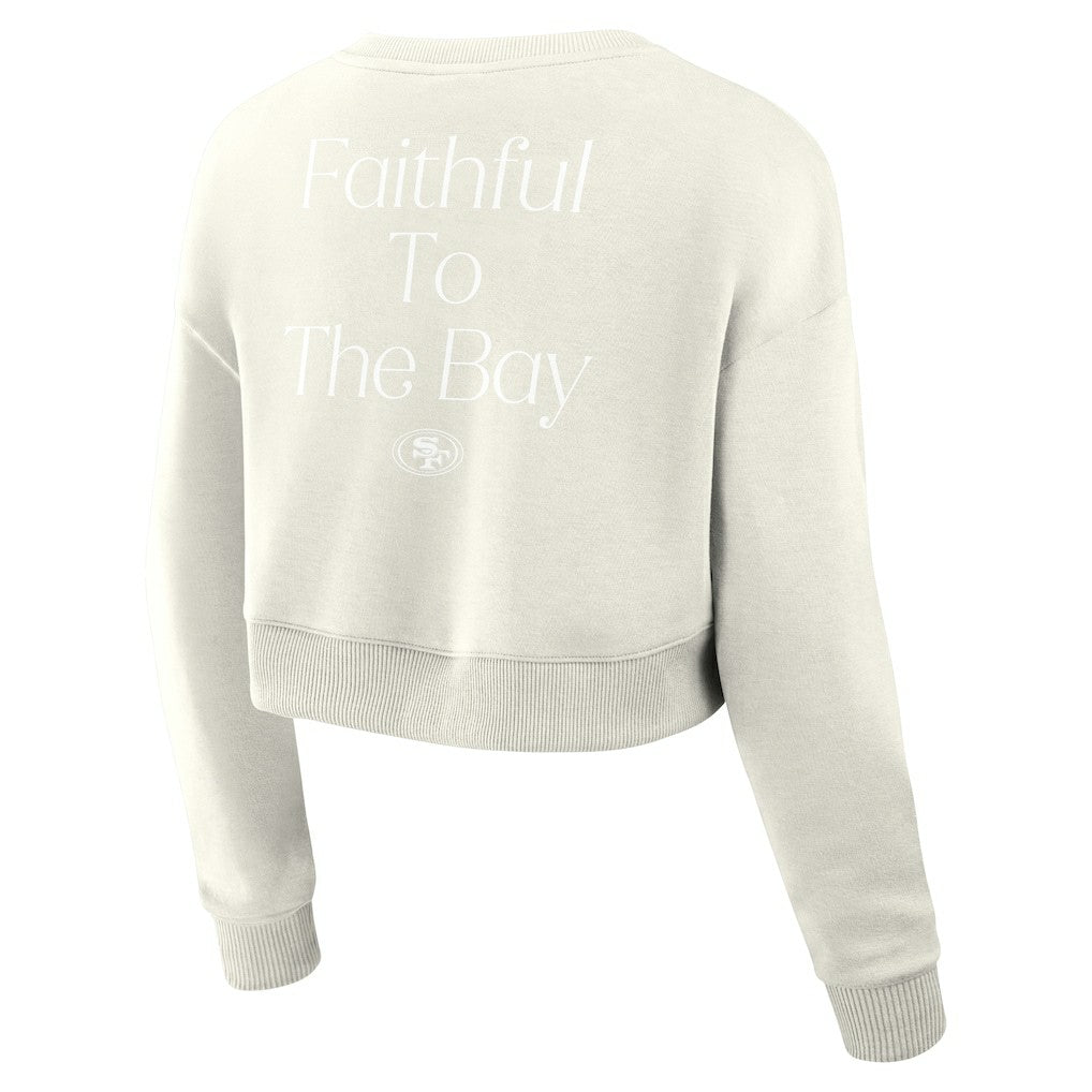 San Francisco 49ers Fanatics Women's Studio Tri-Blend Cropped Pullover Sweatshirt