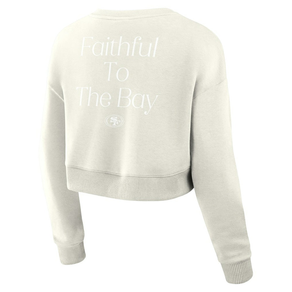 San Francisco 49ers Fanatics Women's Studio Tri-Blend Cropped Pullover Sweatshirt