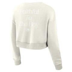 San Francisco 49ers Fanatics Women's Studio Tri-Blend Cropped Pullover Sweatshirt