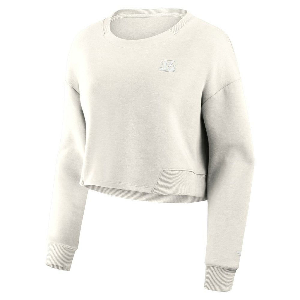 Cincinnati Bengals Fanatics Women's Studio Tri-Blend Cropped Pullover Sweatshirt