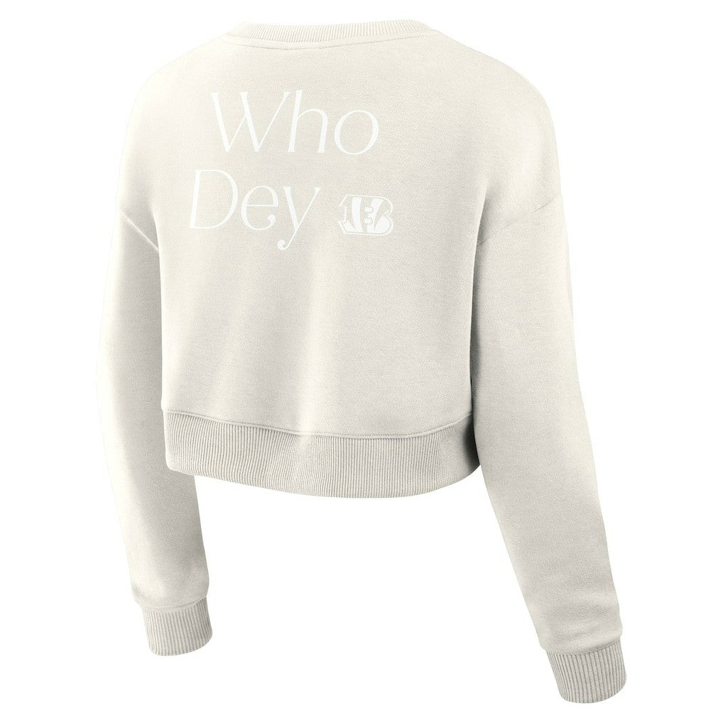 Cincinnati Bengals Fanatics Women's Studio Tri-Blend Cropped Pullover Sweatshirt