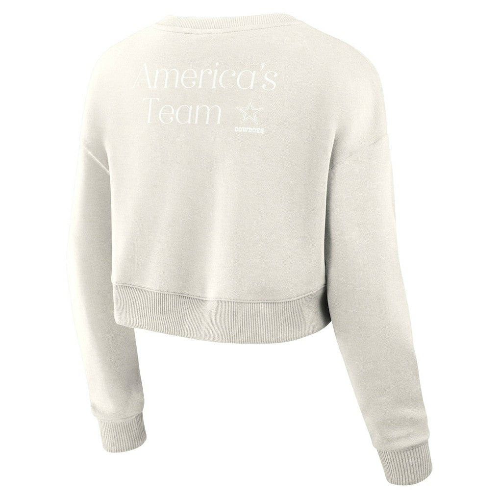 Dallas Cowboys Fanatics Women's Studio Tri-Blend Cropped Pullover Sweatshirt