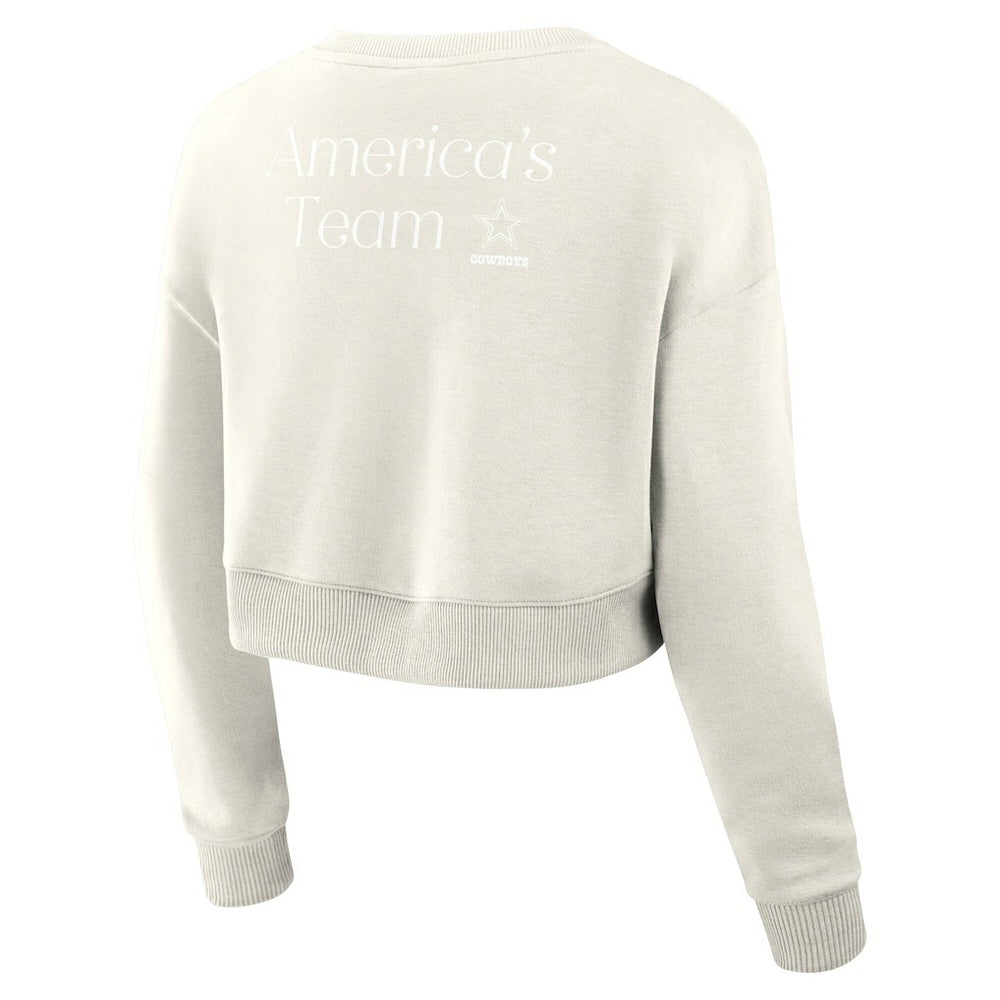 Dallas Cowboys Fanatics Women's Studio Tri-Blend Cropped Pullover Sweatshirt