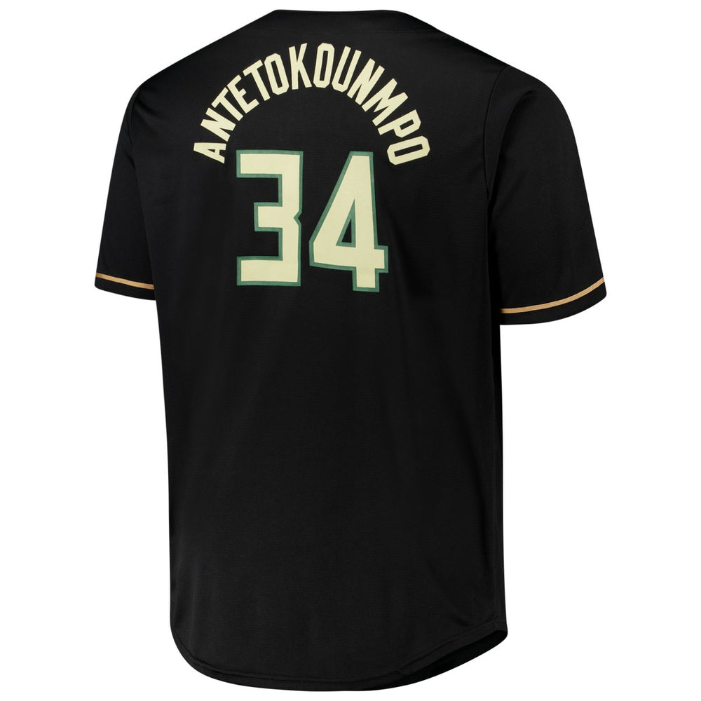 Giannis Antetokounmpo Milwaukee Bucks Profile Big & Tall Name & Number Button-Up Jersey Online