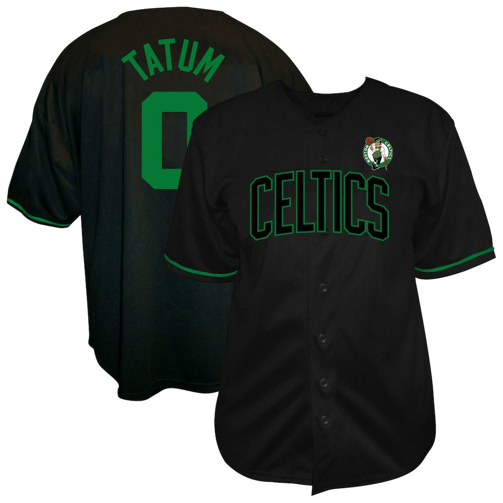 Jayson Tatum Boston Celtics Profile Big & Tall Name & Number Button-Up Jersey New