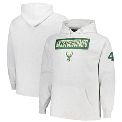 Giannis Antetokounmpo Milwaukee Bucks Profile Big & Tall Player Double Face Tri-Blend Pullover Hoodie Discount