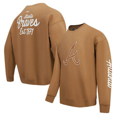Atlanta Braves Pro Standard Paint The City Dropped Shoulder Pullover Sweatshirt | MLB Sale