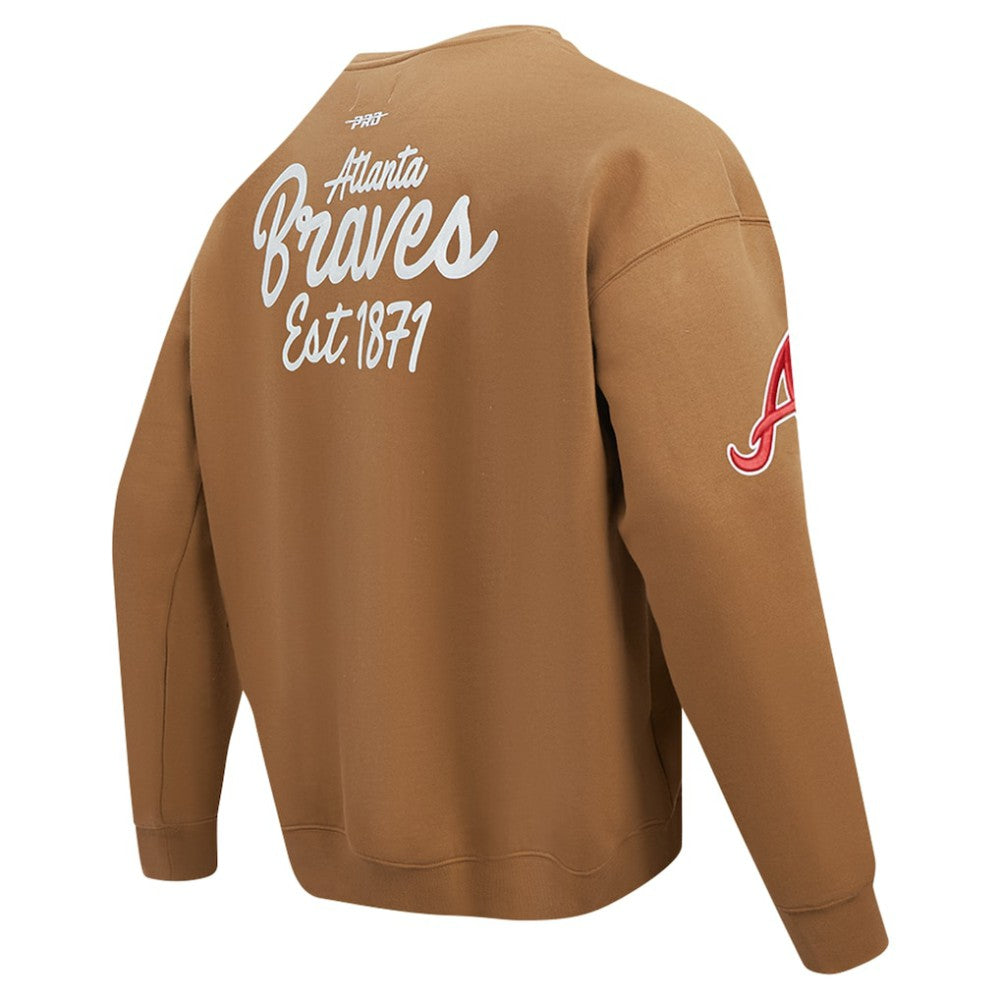 Atlanta Braves Pro Standard Paint The City Dropped Shoulder Pullover Sweatshirt | MLB Sale