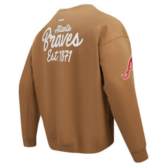 Atlanta Braves Pro Standard Paint The City Dropped Shoulder Pullover Sweatshirt | MLB Sale