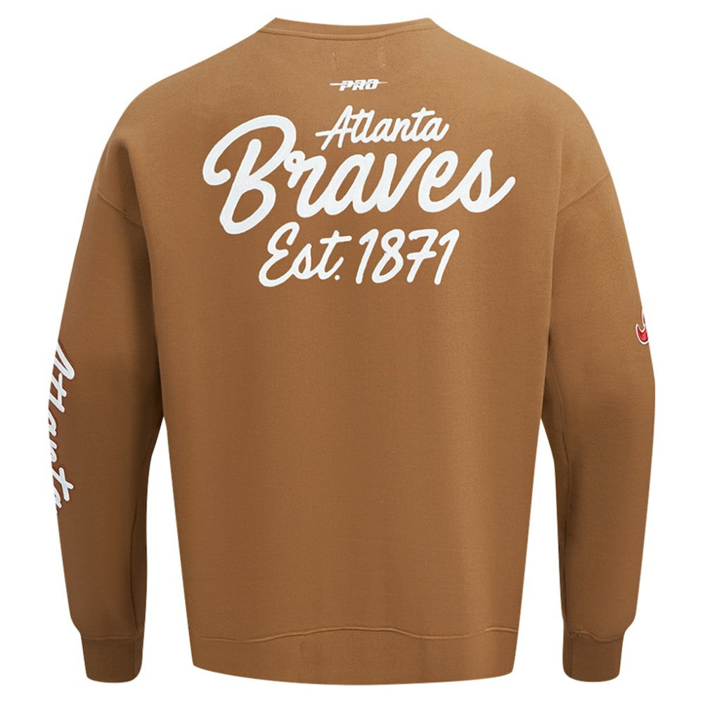 Atlanta Braves Pro Standard Paint The City Dropped Shoulder Pullover Sweatshirt | MLB Sale