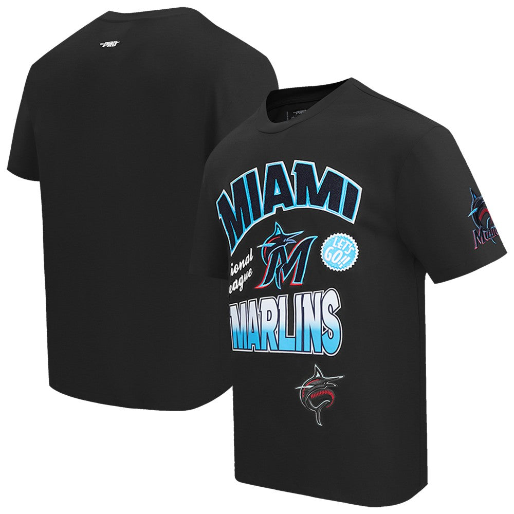 Miami Marlins Pro Standard Turn It Up Dropped Shoulder T-Shirt | MLB Discount
