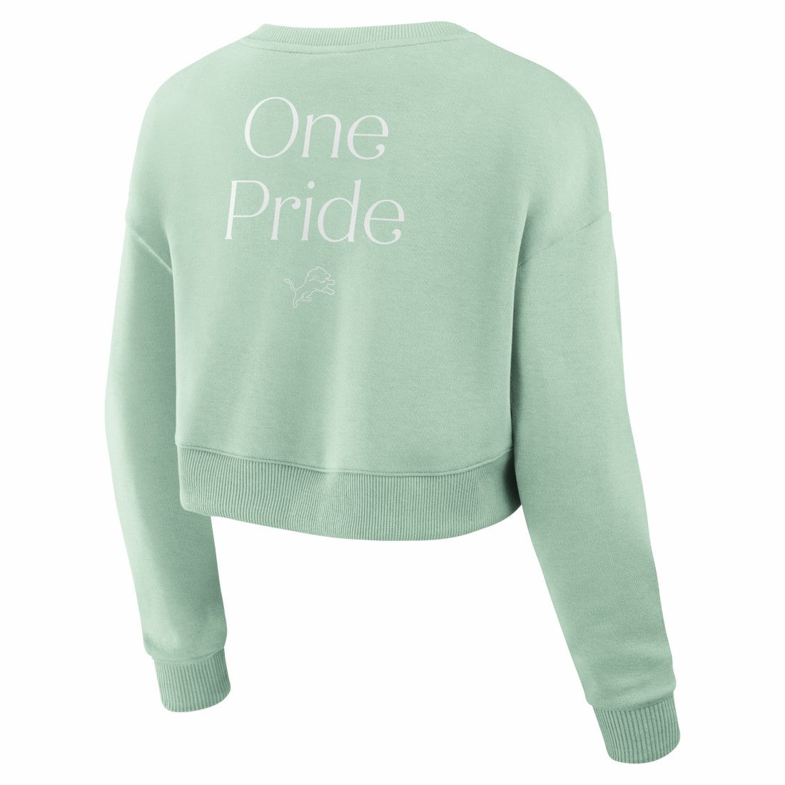 Detroit Lions Fanatics Women's Studio Tri-Blend Cropped Pullover Sweatshirt