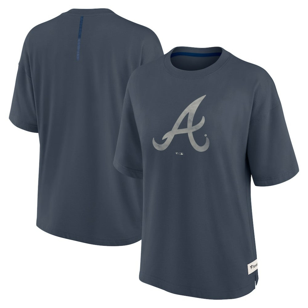 Atlanta Braves Fanatics Women's Oversized Elements Raw Edge Future Ground T-Shirt | MLB Near me