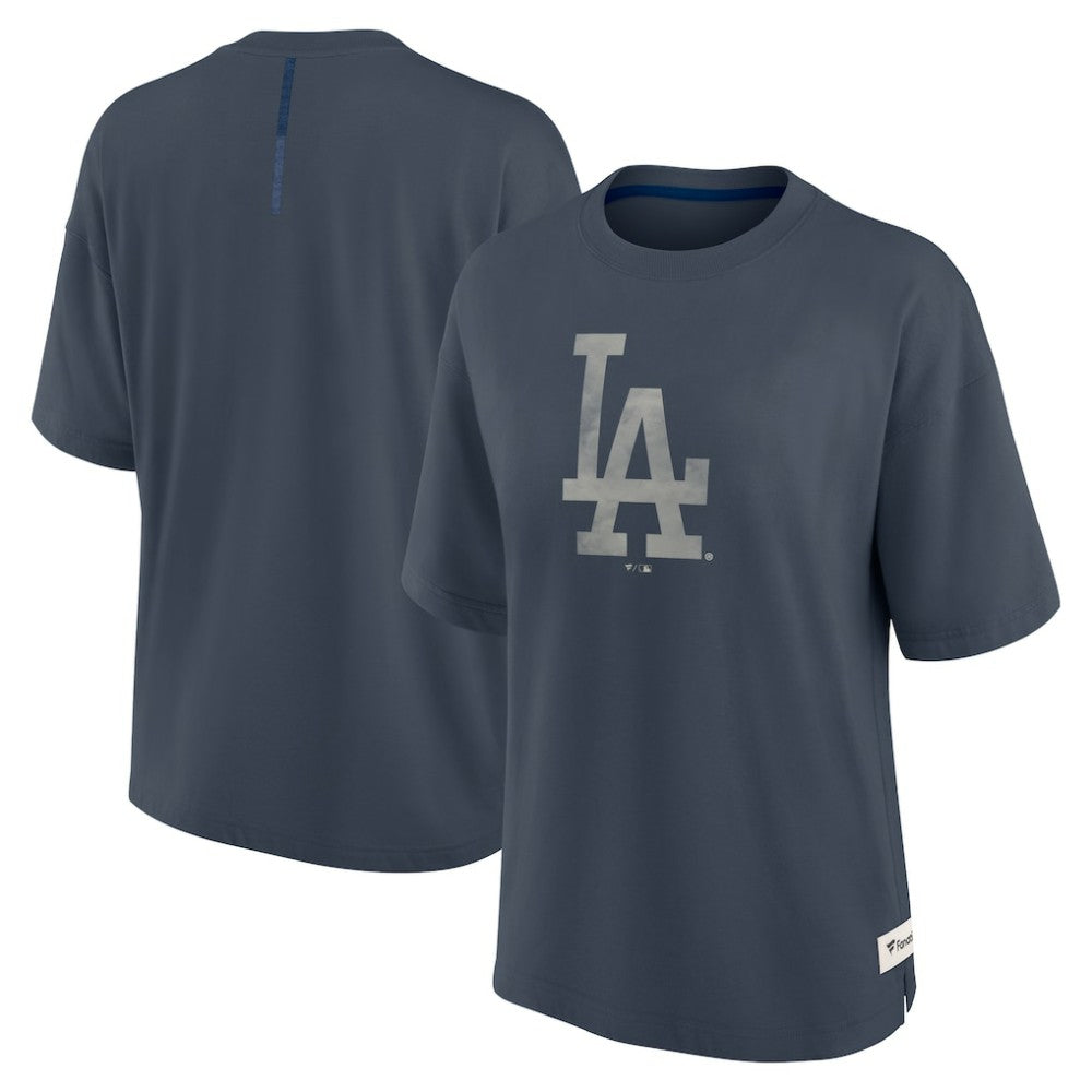 Los Angeles Dodgers Fanatics Women's Oversized Elements Raw Edge Future Ground T-Shirt | MLB On Sale