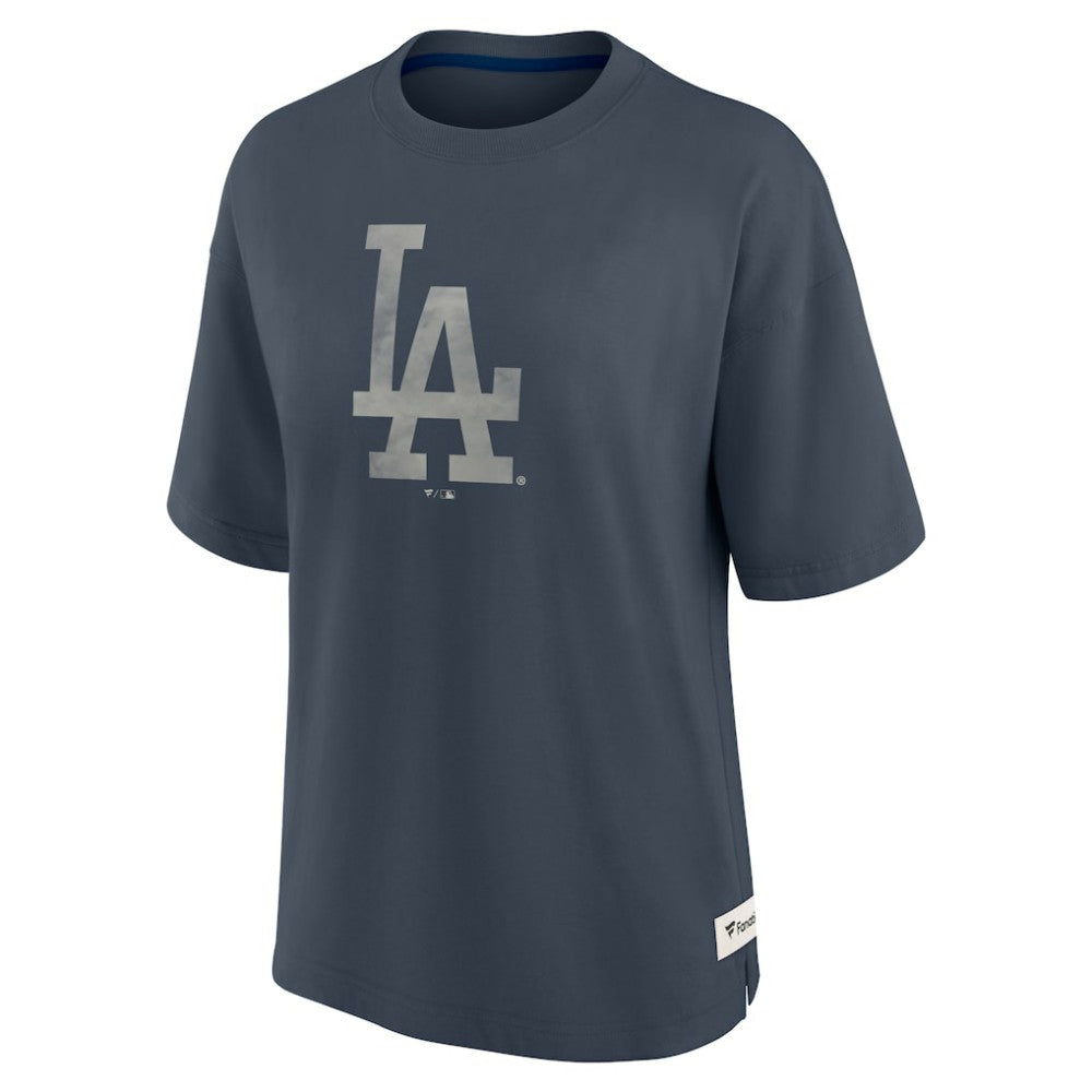 Los Angeles Dodgers Fanatics Women's Oversized Elements Raw Edge Future Ground T-Shirt | MLB On Sale