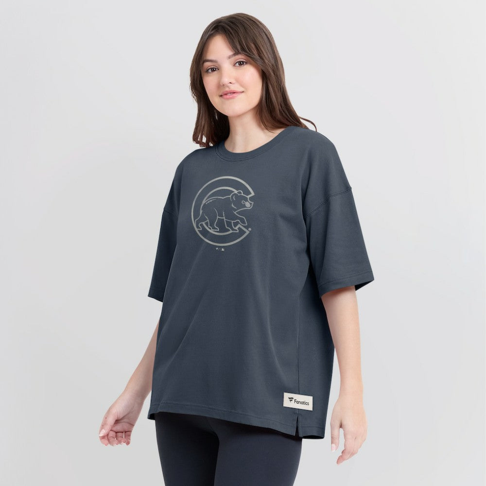 Chicago Cubs Fanatics Women's Oversized Elements Raw Edge Future Ground T-Shirt | MLB For sale
