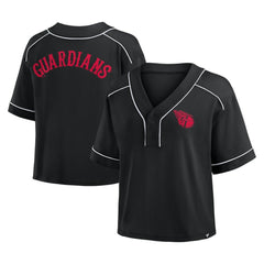 Cleveland Guardians Fanatics Women's Oversized Champ Game Cropped  V-Neck T-Shirt | MLB Online