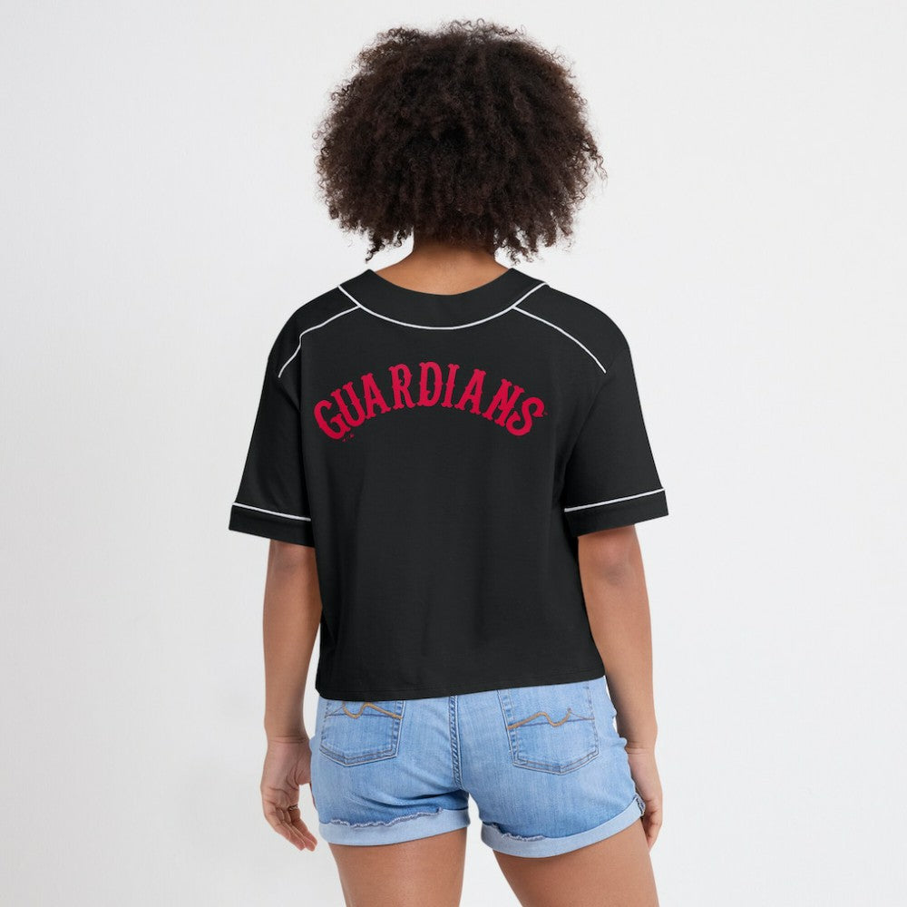 Cleveland Guardians Fanatics Women's Oversized Champ Game Cropped  V-Neck T-Shirt | MLB Online