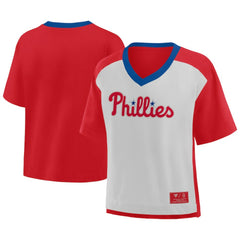 Philadelphia Phillies Fanatics Oversized Race To Win V-Neck T-Shirt | MLB Shop