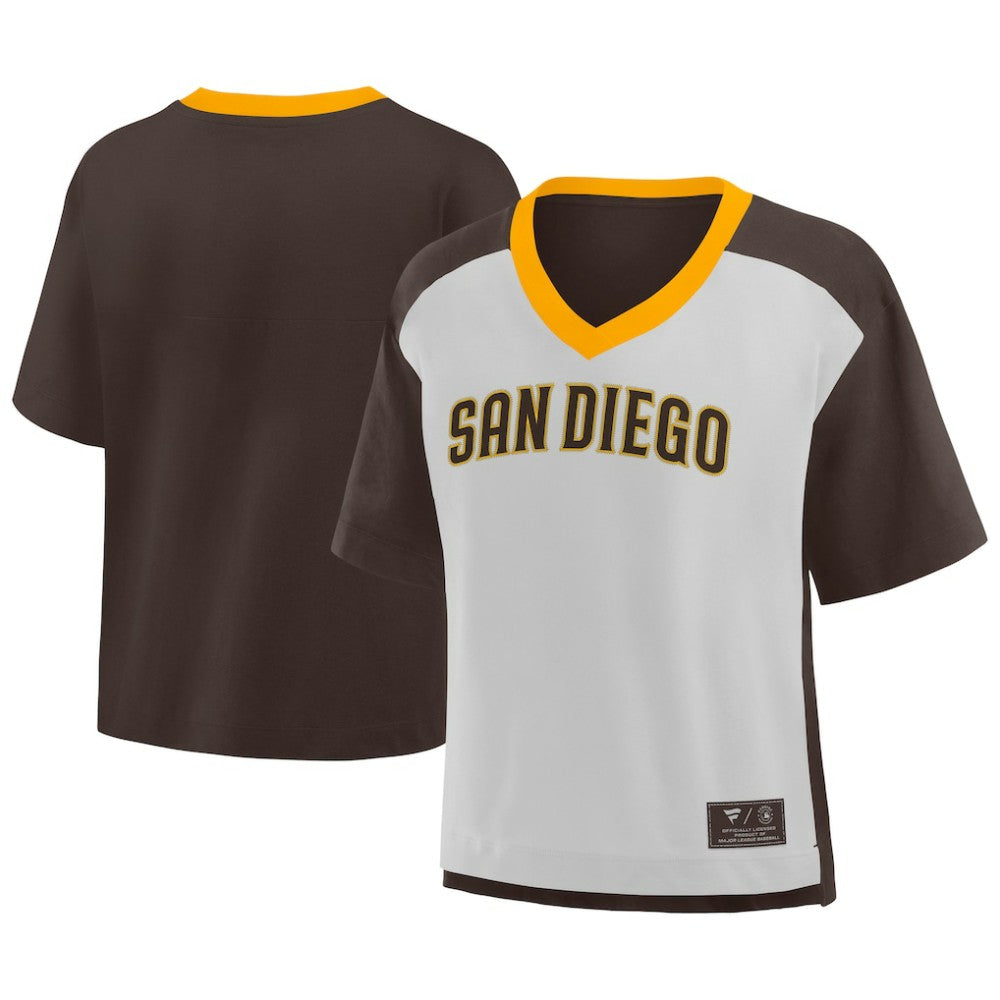 San Diego Padres Fanatics Oversized Race To Win V-Neck T-Shirt | MLB US