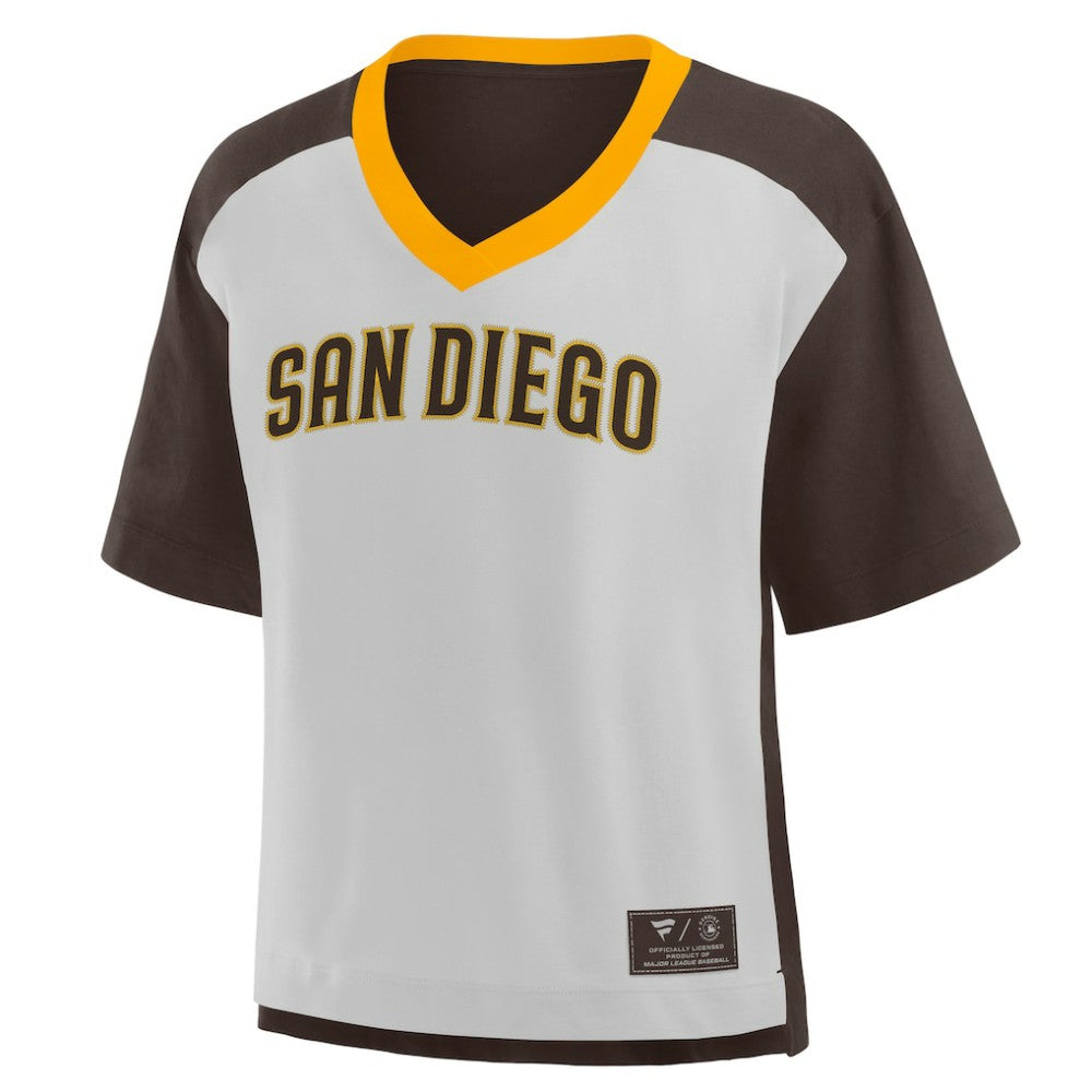 San Diego Padres Fanatics Oversized Race To Win V-Neck T-Shirt | MLB US