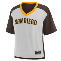 San Diego Padres Fanatics Oversized Race To Win V-Neck T-Shirt | MLB US
