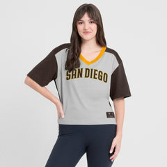 San Diego Padres Fanatics Oversized Race To Win V-Neck T-Shirt | MLB US
