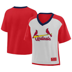 St. Louis Cardinals Fanatics Oversized Race To Win V-Neck T-Shirt | MLB Outlet
