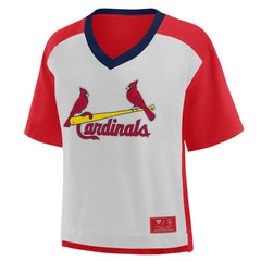 St. Louis Cardinals Fanatics Oversized Race To Win V-Neck T-Shirt | MLB Outlet