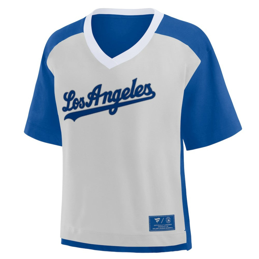 Los Angeles Dodgers Fanatics Oversized Race To Win V-Neck T-Shirt | MLB US