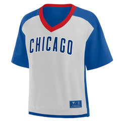 Chicago Cubs Fanatics Oversized Race To Win V-Neck T-Shirt | MLB Online