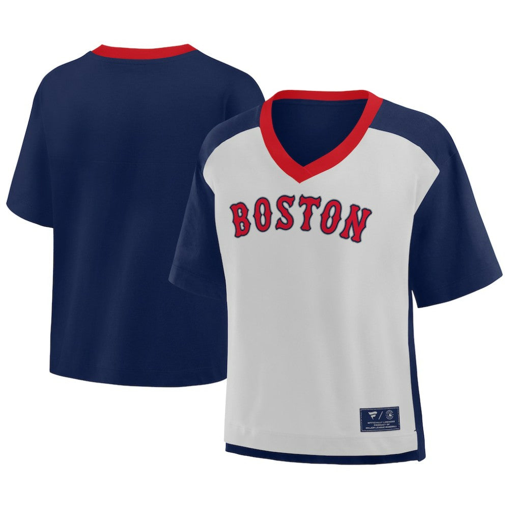 Boston Red Sox Fanatics Oversized Race To Win V-Neck T-Shirt | MLB Near me