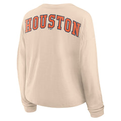 Houston Astros Fanatics Women's Oversized Stadium Slub Long Sleeve Henley T-Shirt | MLB Shop