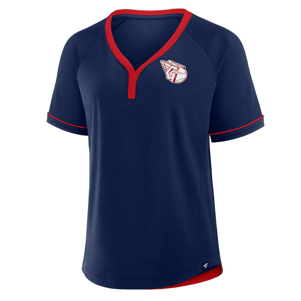 Cleveland Guardians Fanatics Women's League Diva Star Raglan V-Neck T-Shirt | MLB US