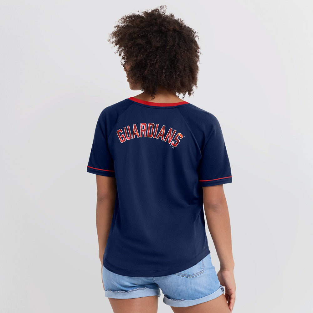 Cleveland Guardians Fanatics Women's League Diva Star Raglan V-Neck T-Shirt | MLB US