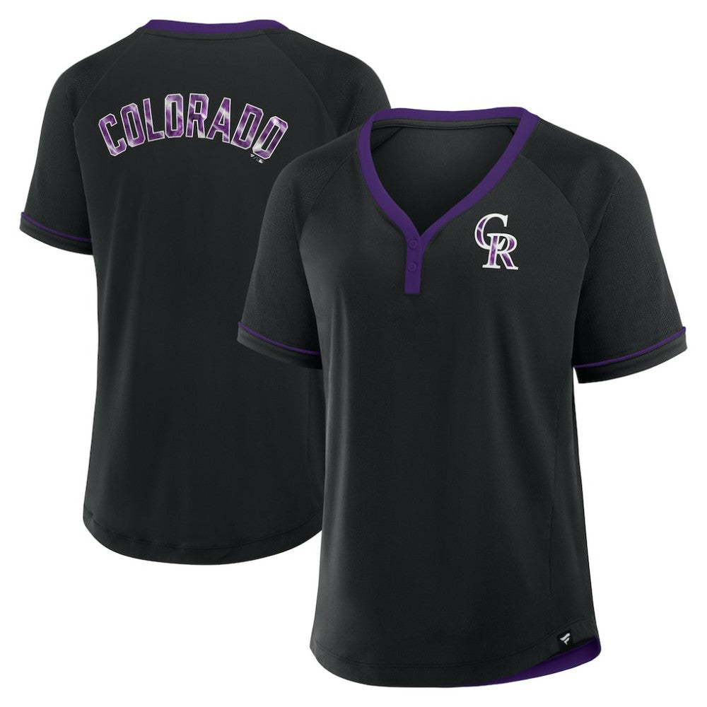 Colorado Rockies Fanatics Women's League Diva Star Raglan V-Neck T-Shirt | MLB On Sale
