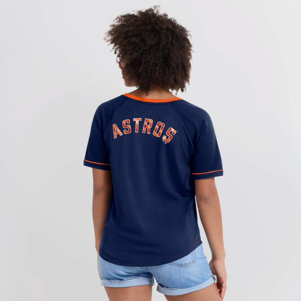 Houston Astros Fanatics Women's League Diva Star Raglan V-Neck T-Shirt | MLB Sale
