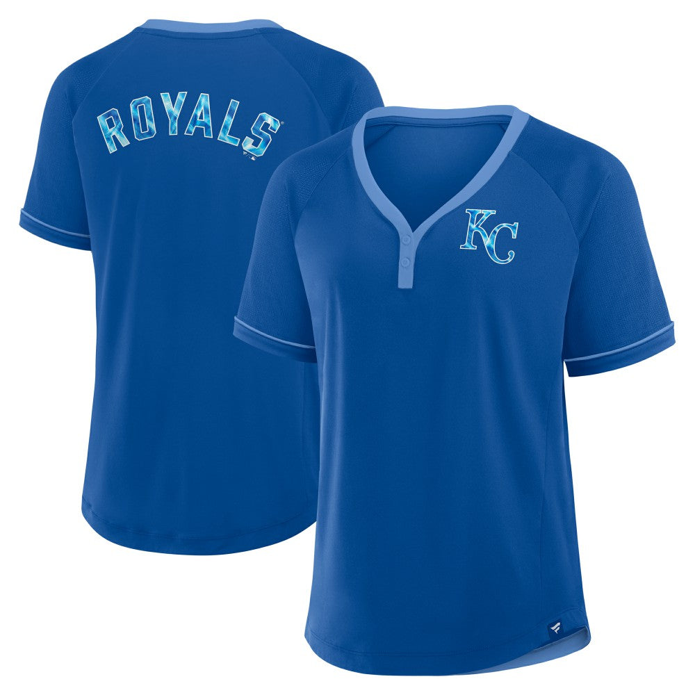 Kansas City Royals Fanatics Women's League Diva Star Raglan V-Neck T-Shirt | MLB US