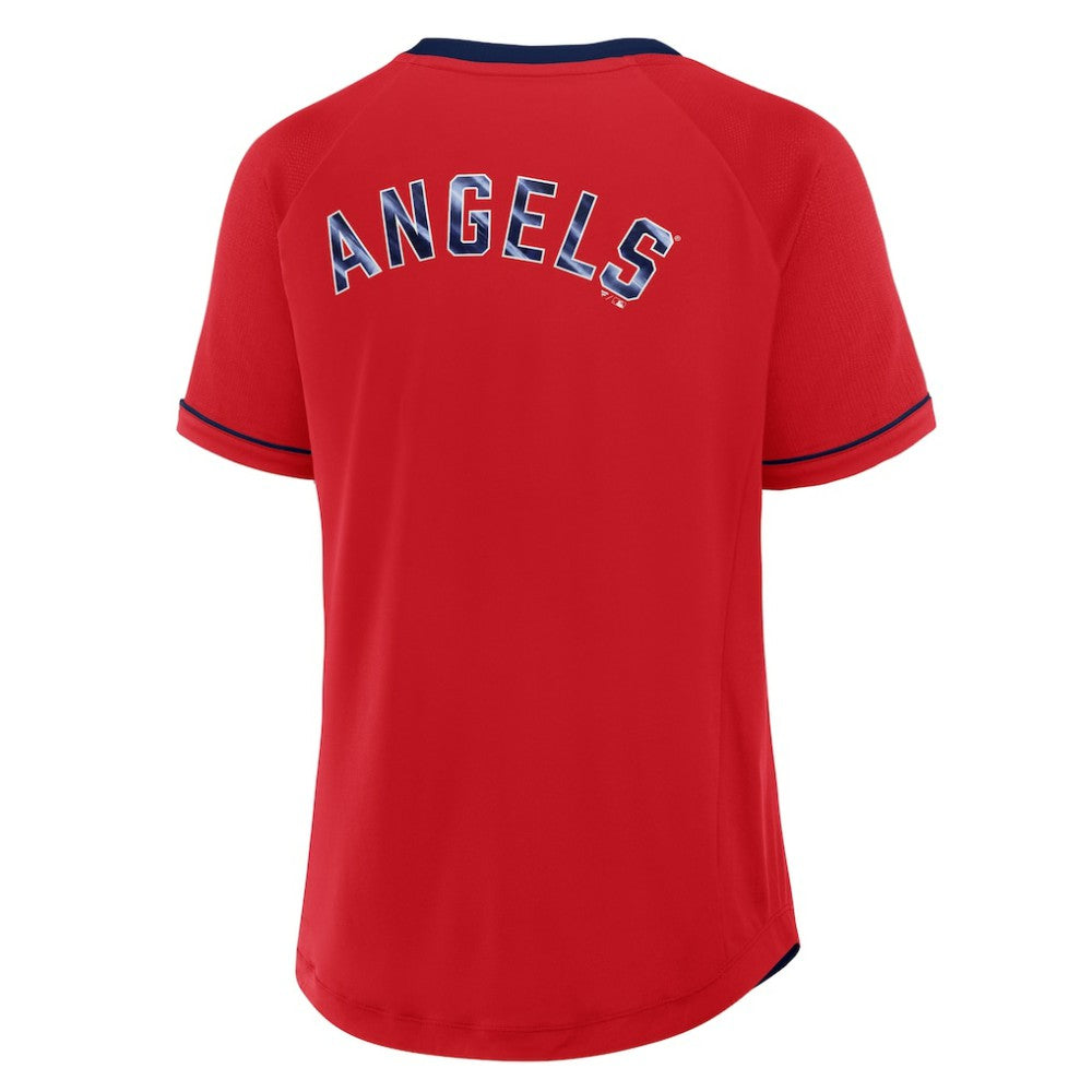 Los Angeles Angels Fanatics Women's League Diva Star Raglan V-Neck T-Shirt | MLB Near me