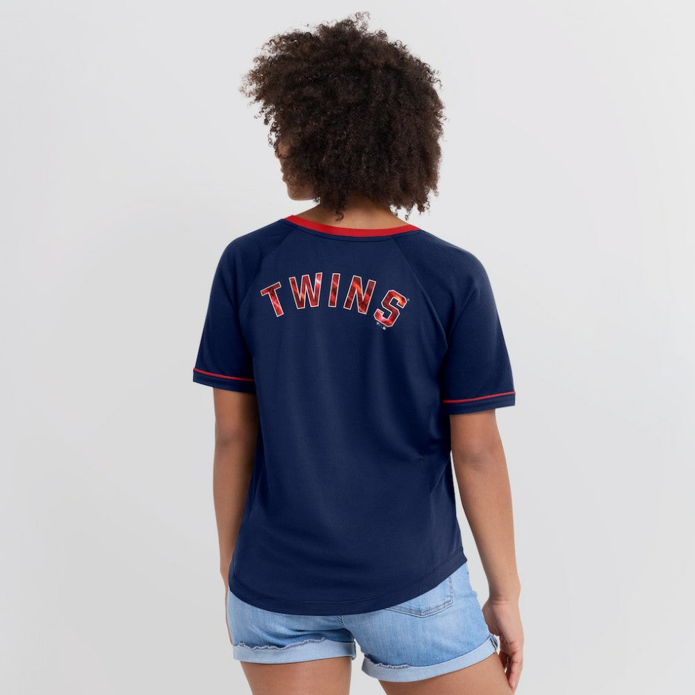 Minnesota Twins Fanatics Women's League Diva Star Raglan V-Neck T-Shirt | MLB For sale