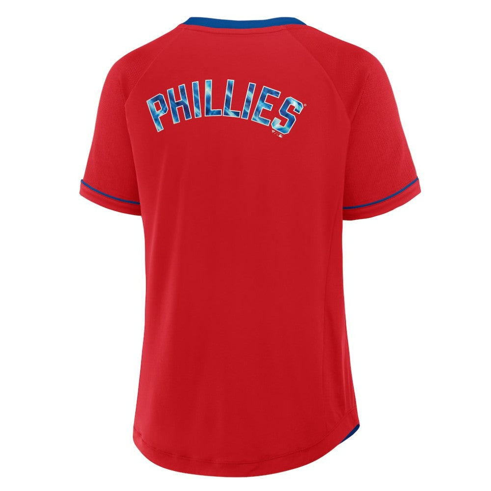 Philadelphia Phillies Fanatics Women's League Diva Star Raglan V-Neck T-Shirt | MLB Outlet