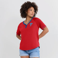 Philadelphia Phillies Fanatics Women's League Diva Star Raglan V-Neck T-Shirt | MLB Outlet